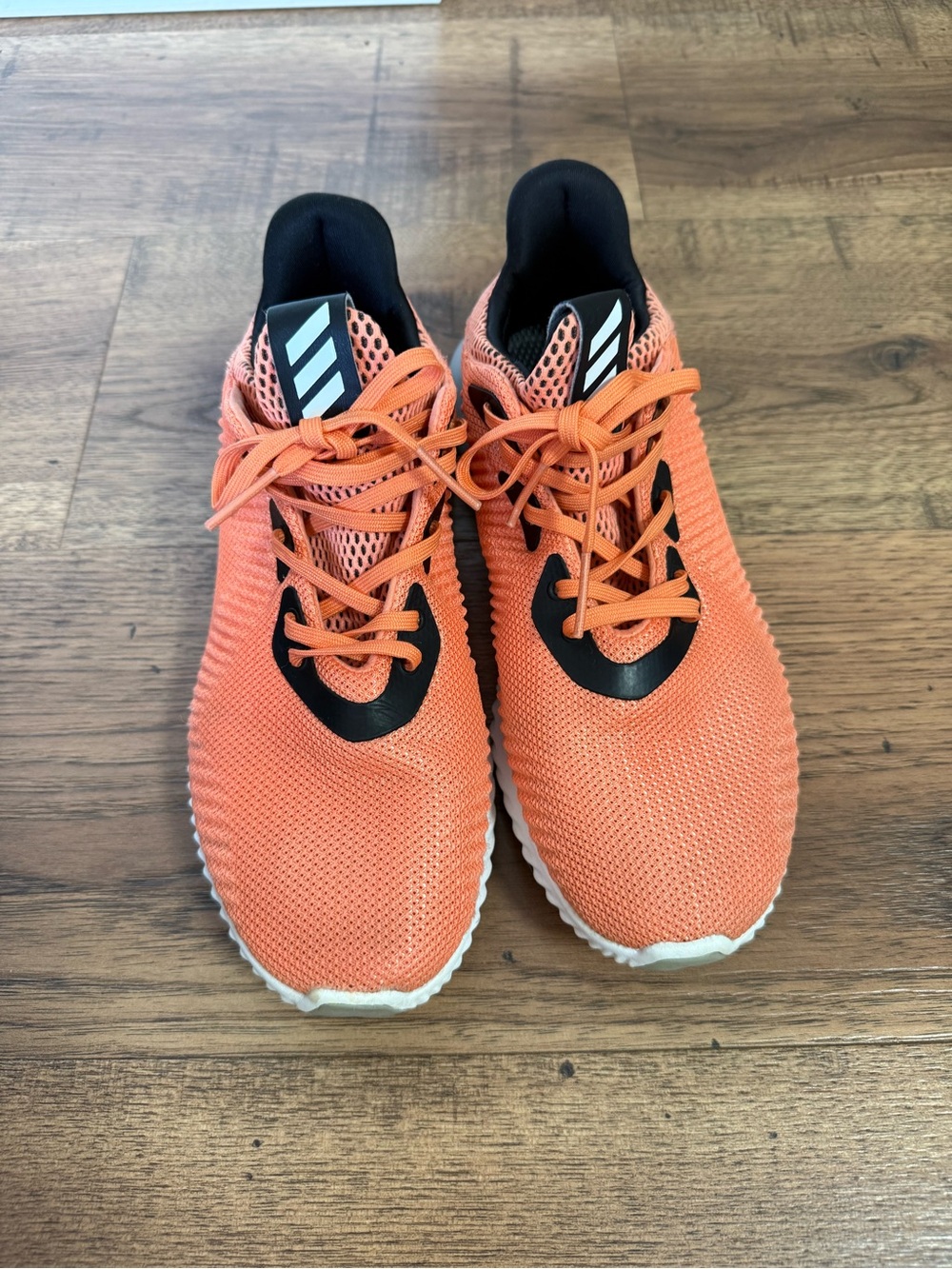 ADIDAS AlphaBounce Orange/Black/White Mesh Running Sneakers CLU 600001 2016